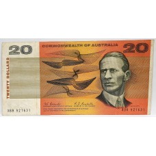 AUSTRALIA 1967 . TWENTY 20 DOLLAR BANKNOTE . COOMBS/RANDALL